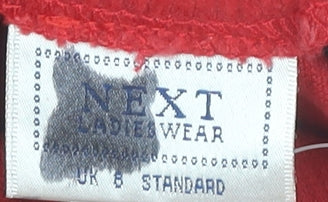 Next Women Red Corduroy Pencil Skirt Size 8 Knee Length