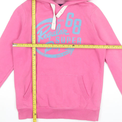 Superdry Women’s Pink Pullover Hoodie Size S Logo Hooded Sweatshirt