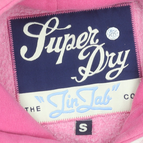 Superdry Women’s Pink Pullover Hoodie Size S Logo Hooded Sweatshirt