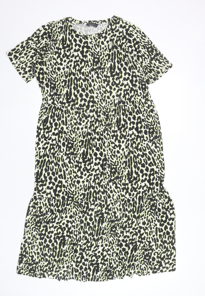 Marks and Spencer Women’s Yellow Animal Print Shift Dress Size 14