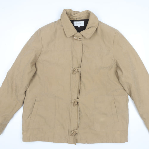 EWM Womens Beige Size 22 Overcoat Toggle Mid-Length Winter Jacket