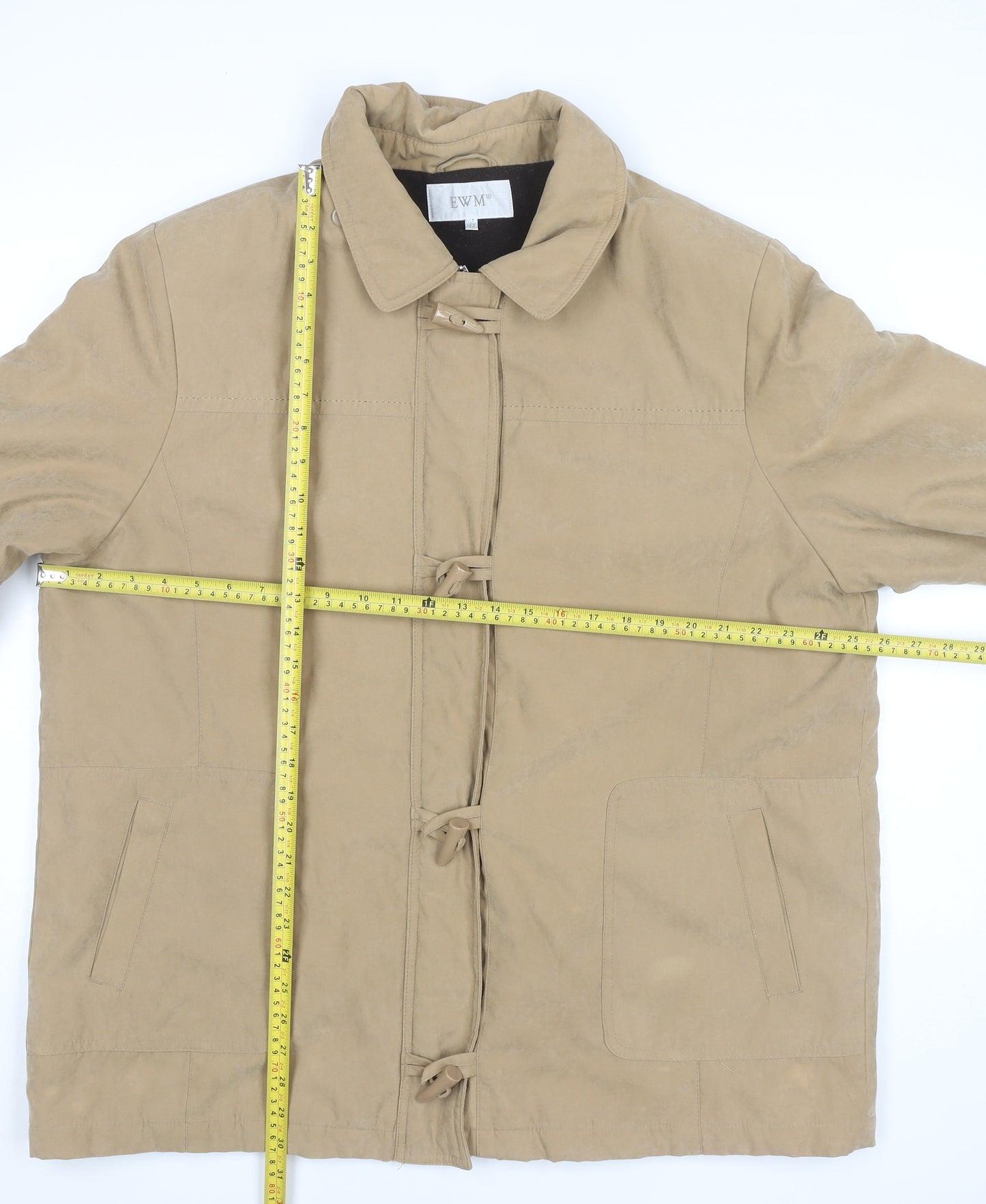 EWM Womens Beige Size 22 Overcoat Toggle Mid-Length Winter Jacket