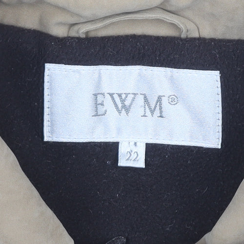 EWM Womens Beige Size 22 Overcoat Toggle Mid-Length Winter Jacket