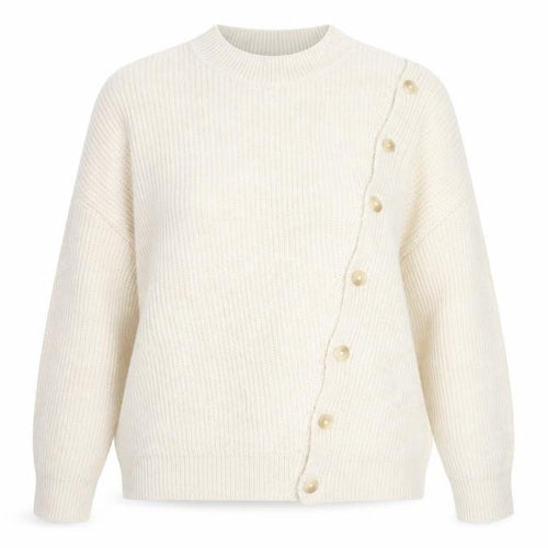 MNG Women’s Beige Mock Neck Button Cardigan Jumper Size 12