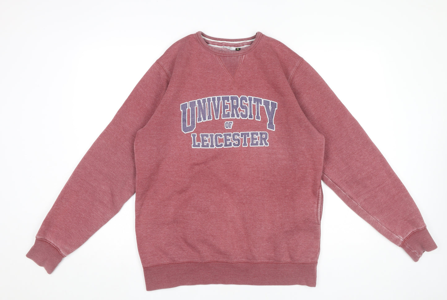 University of Leicester Mens Red Pullover Sweatshirt Size M Regular