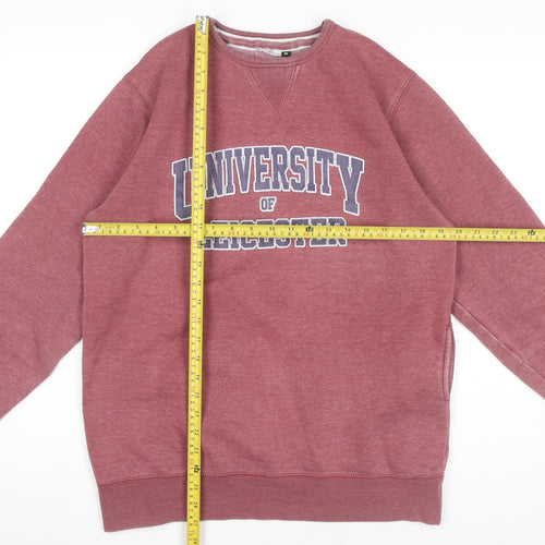 University of Leicester Mens Red Pullover Sweatshirt Size M Regular
