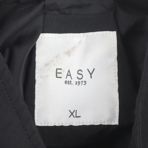 EASY Men’s Black XL Windbreaker Jacket Lightweight Full Zip