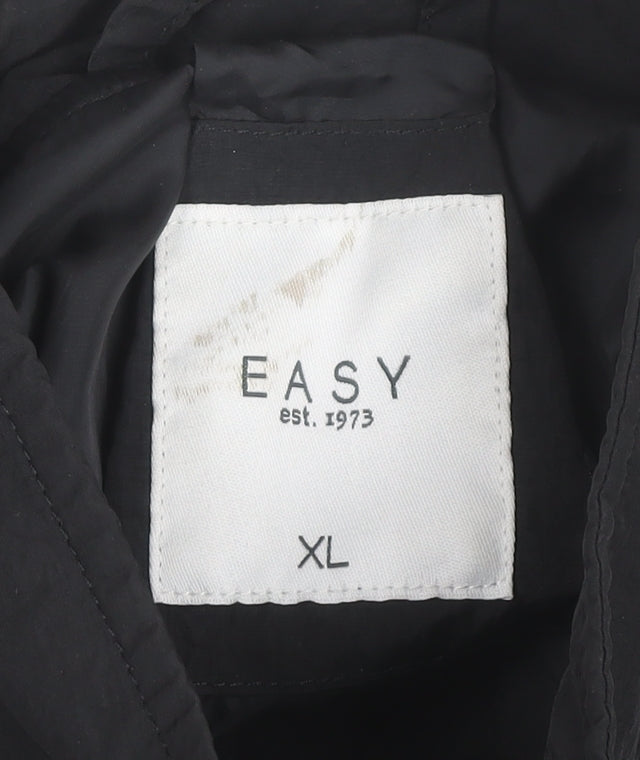 EASY Men’s Black XL Windbreaker Jacket Lightweight Full Zip