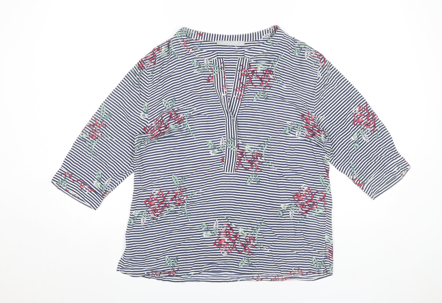 Betty & Co Womens Multicoloured Size 10 Tunic Blouse Viscose 3/4 Sleeve