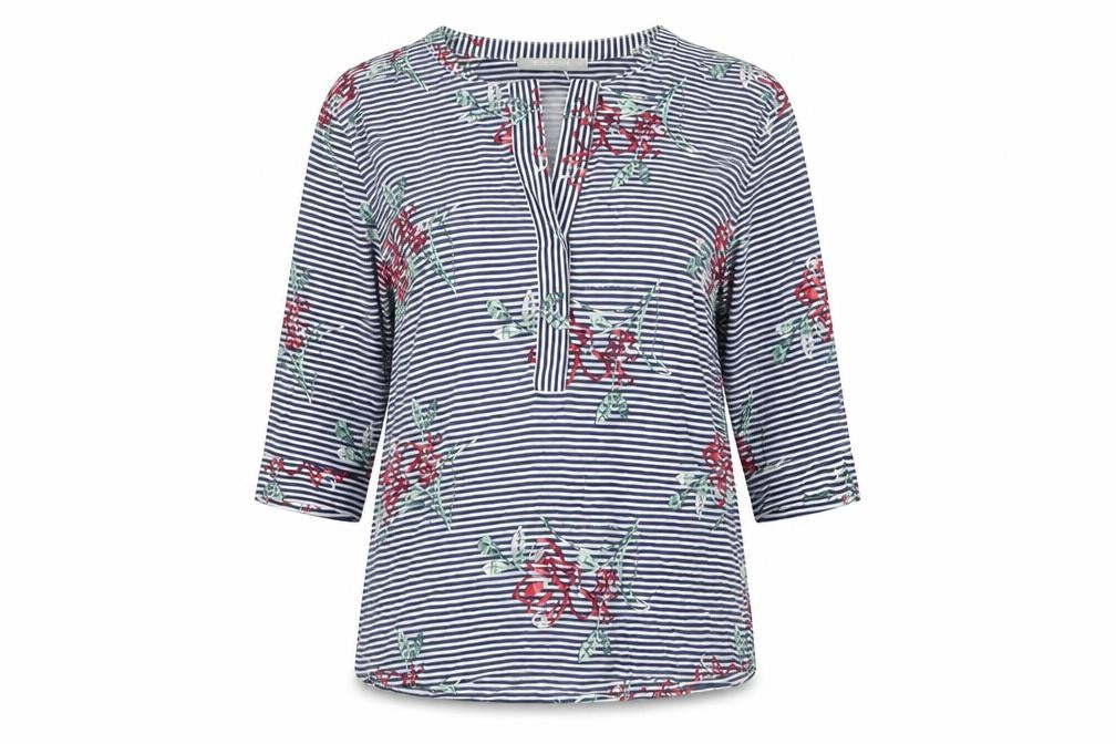 Betty & Co Womens Multicoloured Size 10 Tunic Blouse Viscose 3/4 Sleeve