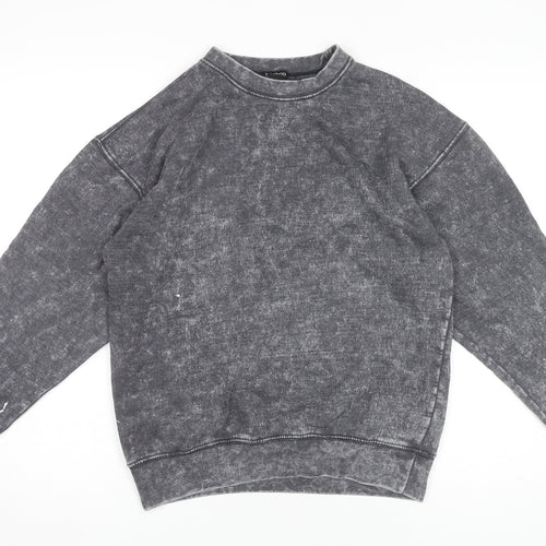 Boohoo Women’s Grey Pullover Sweatshirt XS Crew Neck Long Sleeve
