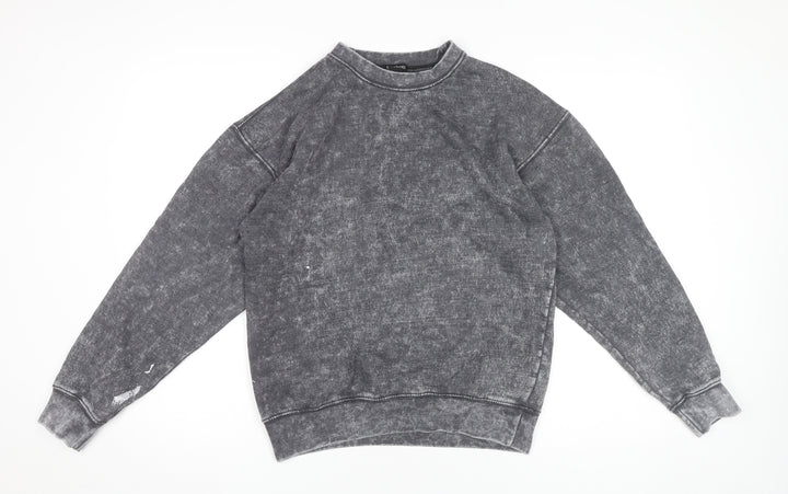 Boohoo Women’s Grey Pullover Sweatshirt XS Crew Neck Long Sleeve