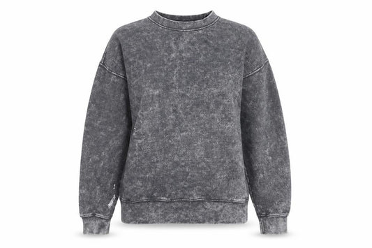 Front view of Boohoo Women’s Grey Pullover Sweatshirt XS Crew Neck Long Sleeve