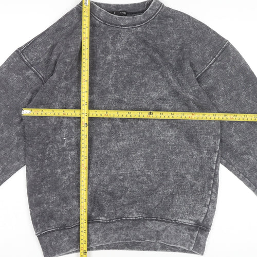 Boohoo Women’s Grey Pullover Sweatshirt XS Crew Neck Long Sleeve