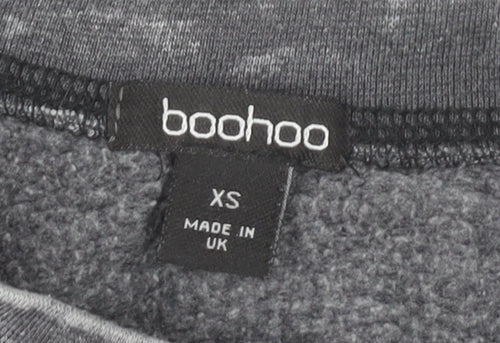 Boohoo Women’s Grey Pullover Sweatshirt XS Crew Neck Long Sleeve