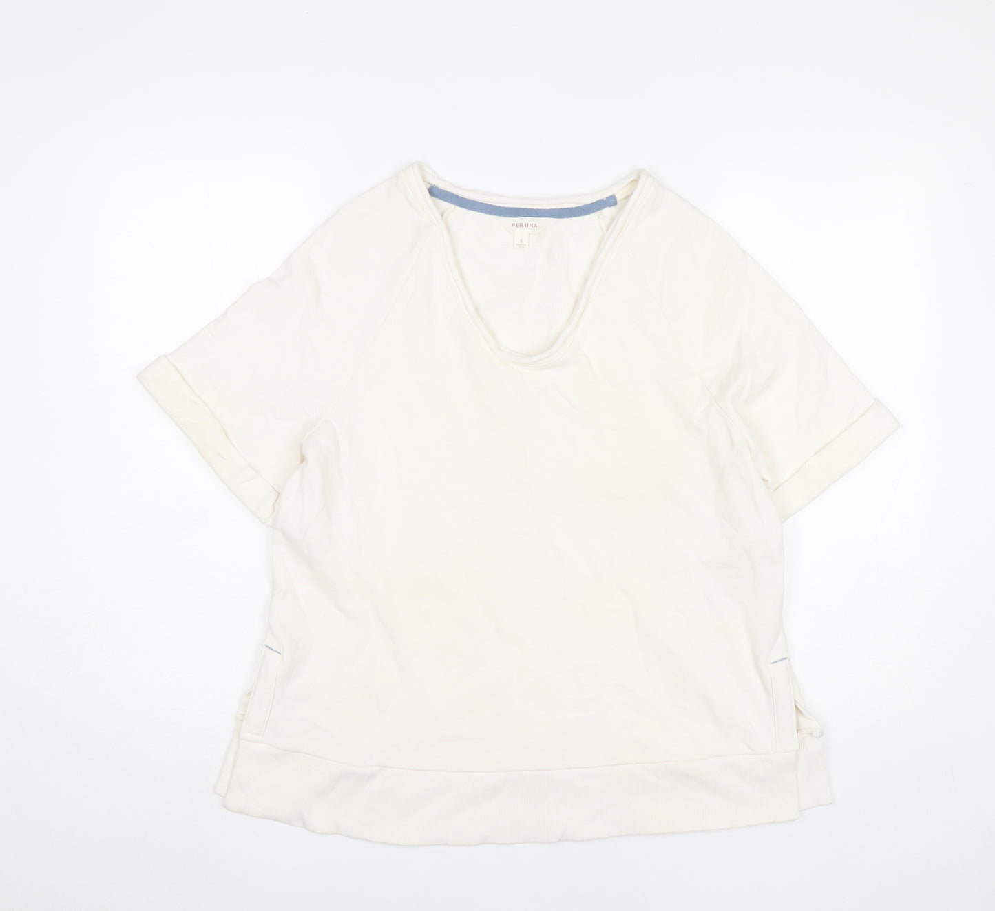 Marks and Spencer Women’s Ivory Cotton T-Shirt Size S Short Sleeve