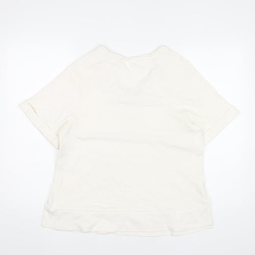 Marks and Spencer Women’s Ivory Cotton T-Shirt Size S Short Sleeve