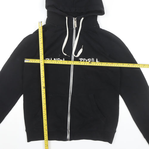 Malfini Men’s Black Full Zip Hoodie M Graphic Cotton Sweatshirt