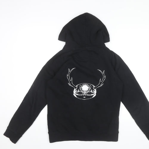 Malfini Men’s Black Full Zip Hoodie M Graphic Cotton Sweatshirt