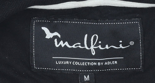 Malfini Men’s Black Full Zip Hoodie M Graphic Cotton Sweatshirt