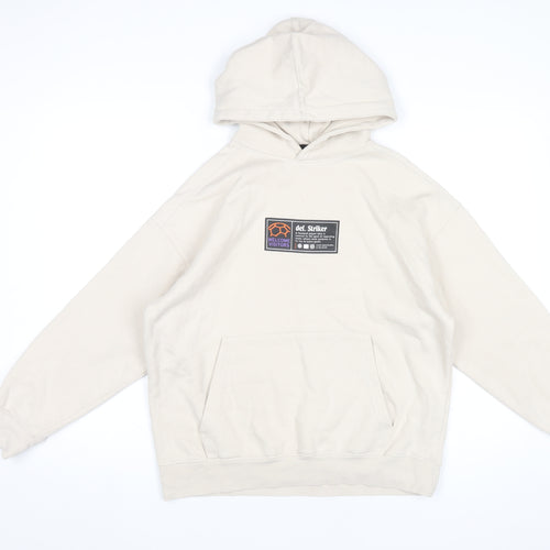 Zara Boys Beige Pullover Hoodie 13-14 Years Football Graphic Print