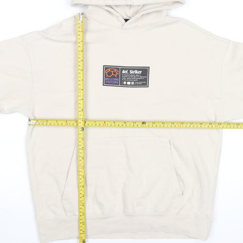 Zara Boys Beige Pullover Hoodie 13-14 Years Football Graphic Print