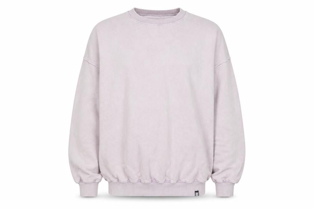 Front view of Reclaimed Vintage Men's Purple Medium Pullover Sweatshirt Crew Neck