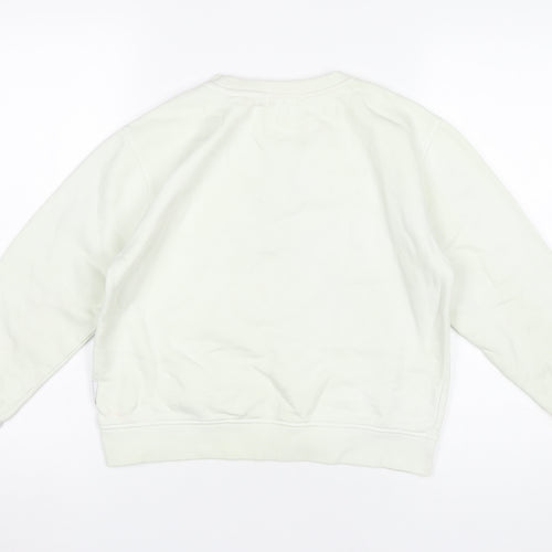 Infaant Girls White Cotton Graphic Pullover Sweatshirt 9-10Y