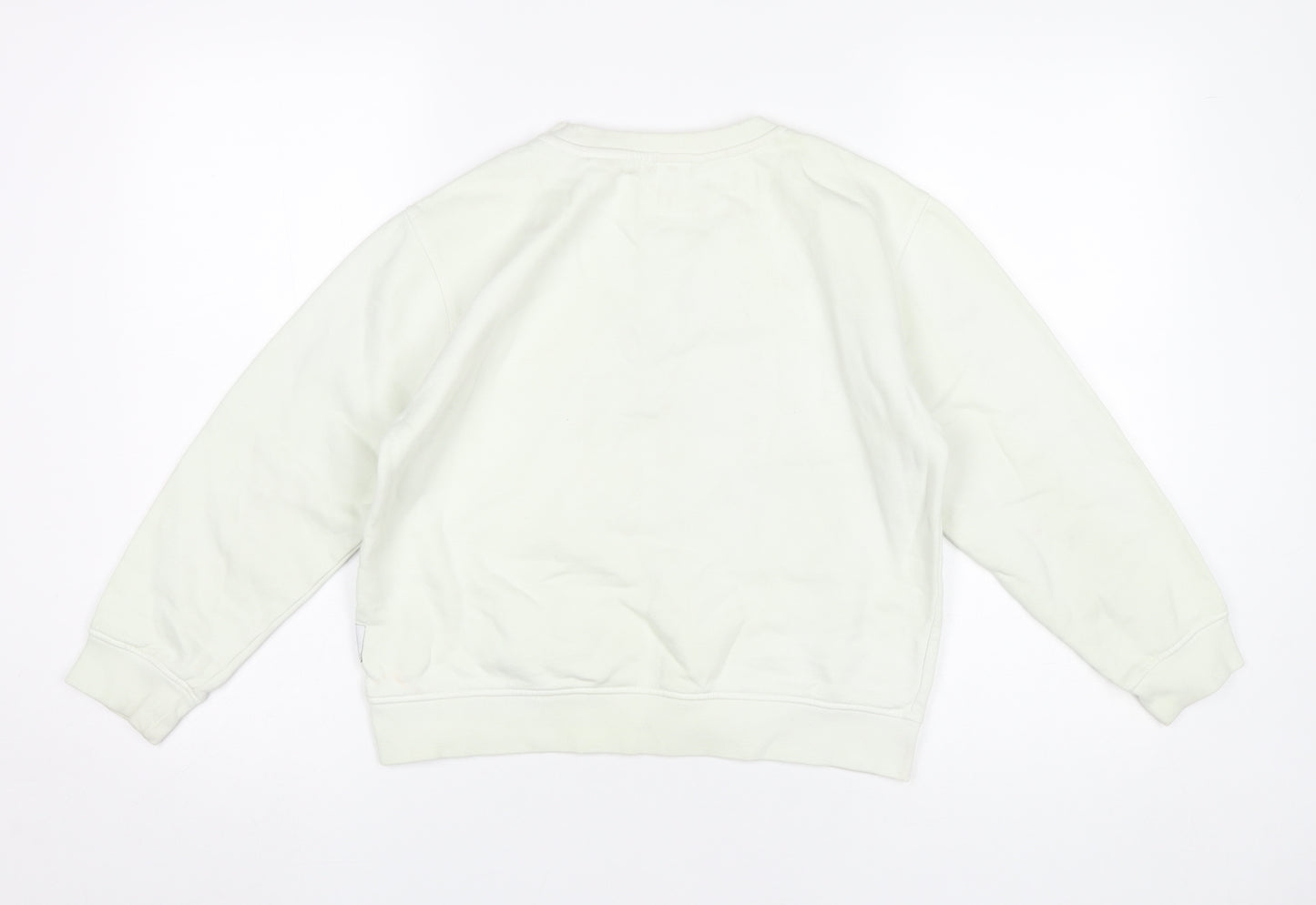 Infaant Girls White Cotton Graphic Pullover Sweatshirt 9-10Y