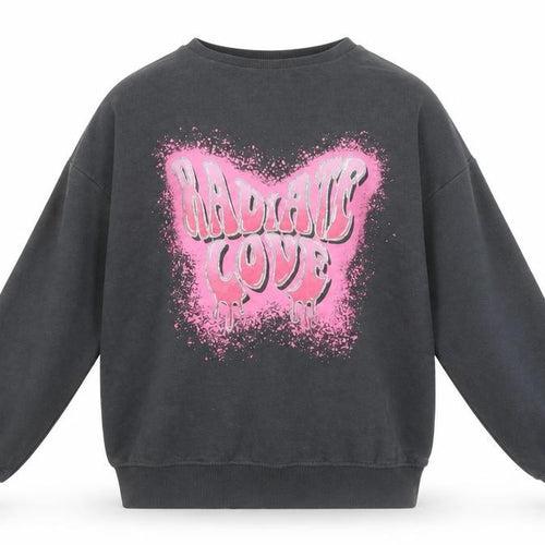 I ❤️ Girlpower Girls Black Graphic Print Pullover Sweatshirt 8 Years