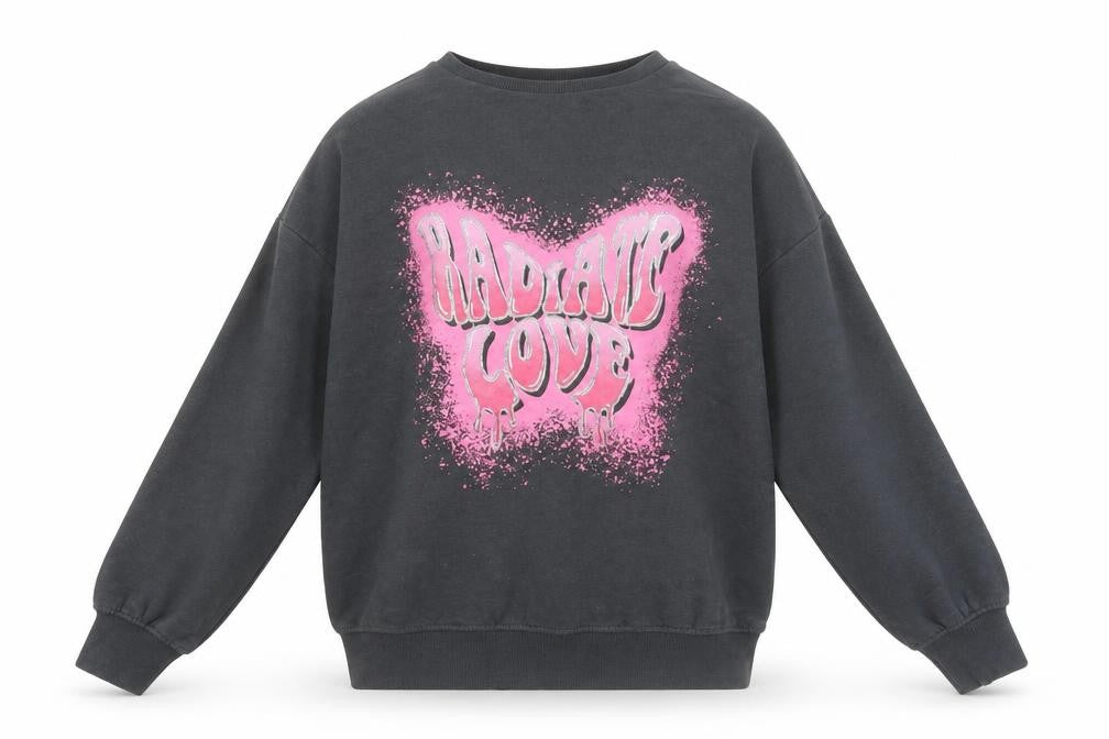I ❤️ Girlpower Girls Black Graphic Print Pullover Sweatshirt 8 Years