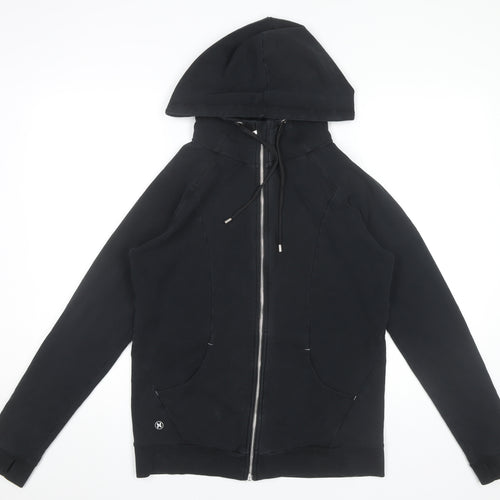 Next Women Black Full Zip Hoodie UK 10 Cotton Blend