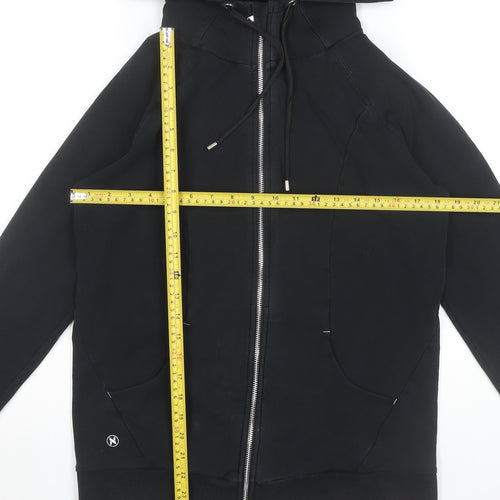 Next Women Black Full Zip Hoodie UK 10 Cotton Blend