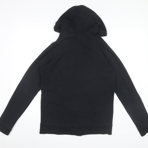 Next Women Black Full Zip Hoodie UK 10 Cotton Blend
