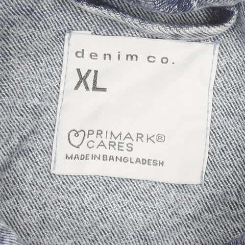 Primark Women’s Blue Denim Jacket XL Casual Buttoned Pocket