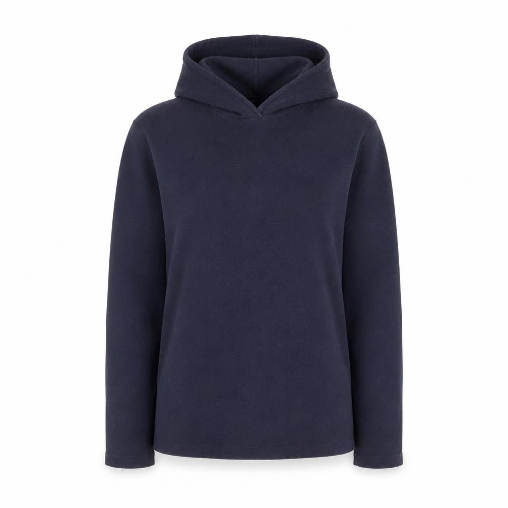 Front view of Joseph Women’s Blue Pullover Hoodie, size M, Cotton Long Sleeve