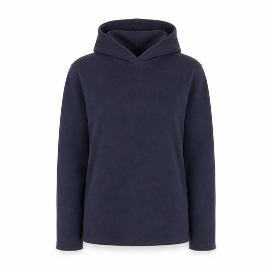 Front view of Joseph Women’s Blue Pullover Hoodie, size M, Cotton Long Sleeve