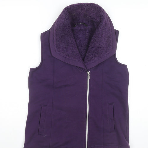 Bm Casual Women’s Purple Fleece Lined Zip Waistcoat Size 12