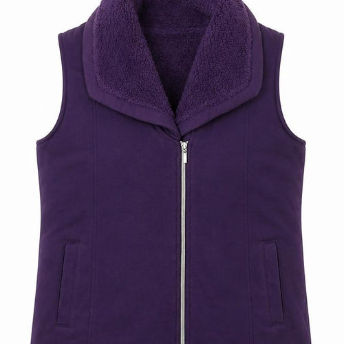Bm Casual Women’s Purple Fleece Lined Zip Waistcoat Size 12