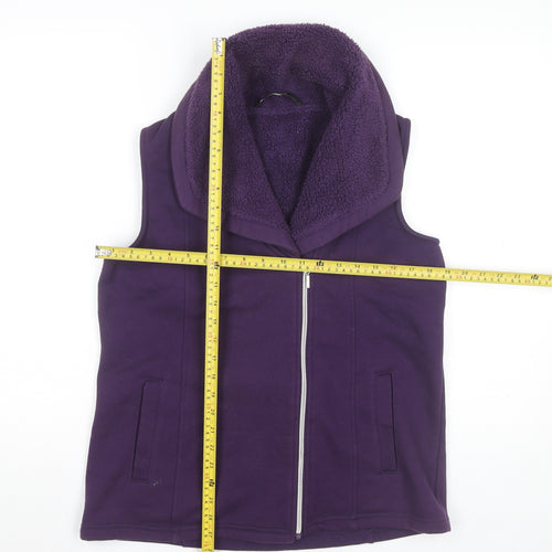 Bm Casual Women’s Purple Fleece Lined Zip Waistcoat Size 12