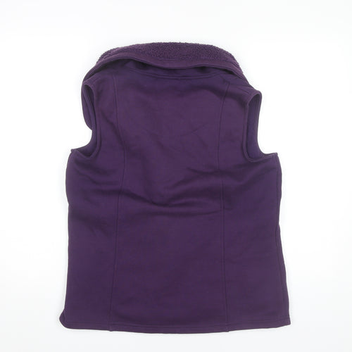 Bm Casual Women’s Purple Fleece Lined Zip Waistcoat Size 12