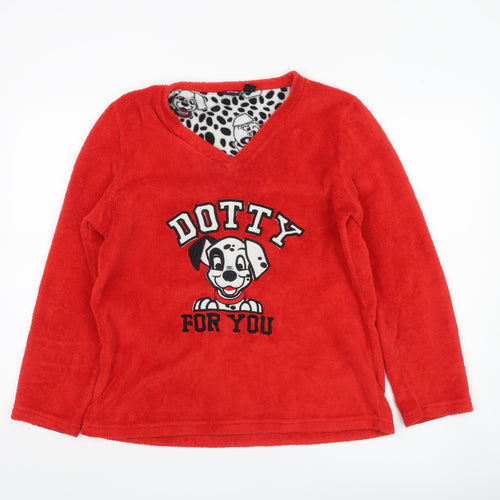 Disney Women’s Red Dalmatian Fleece Pyjama Top Size 10-12