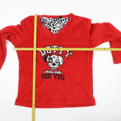 Disney Women’s Red Dalmatian Fleece Pyjama Top Size 10-12