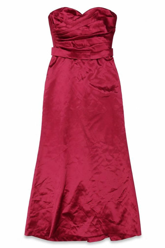 Front view of Dessy Collection Women’s Red Strapless Maxi Dress UK 12