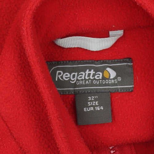 Regatta Boys Red Fleece Full Zip Jacket Size 14 Years Outdoor Hiking