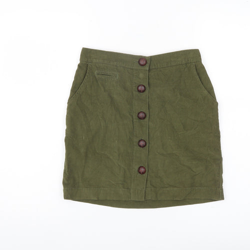 BDG Women’s Green Corduroy Button Skirt S Short Casual
