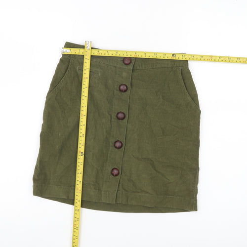 BDG Women’s Green Corduroy Button Skirt S Short Casual