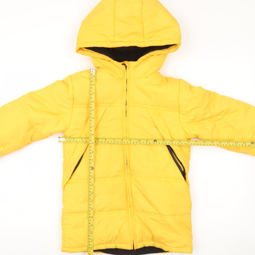 Juniors Boys Yellow 11-12Y Puffer Jacket Winter Hooded Coat