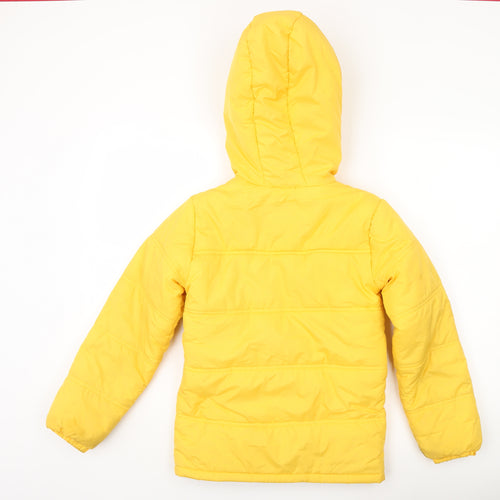 Juniors Boys Yellow 11-12Y Puffer Jacket Winter Hooded Coat