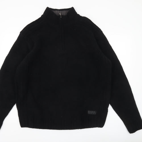 Next Men’s Black XL Fleece 1/4 Zip Pullover Sweatshirt